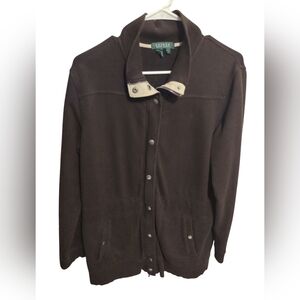 Ralph‎ Lauren Women's Jacket Vintage Green Label Brown 100% Cotton Large Preppy